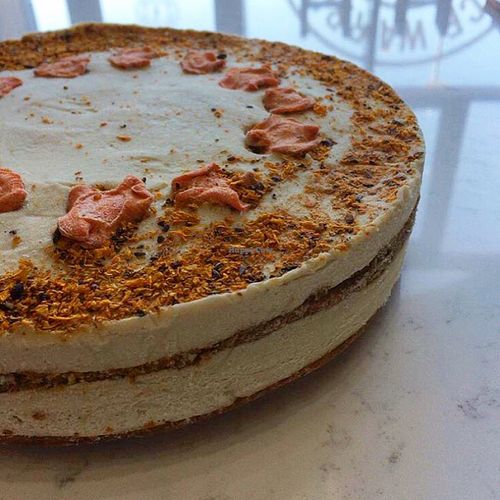 Raw carrot cake  at Juice Warrior in Edinburgh