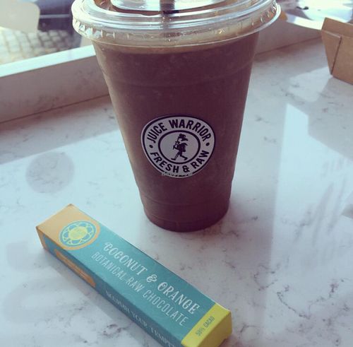 Walk Your Talk smoothie - banana, cold brew coffee, cacao and some other ingredients I forget! at Juice Warrior in Edinburgh