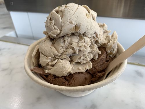 Chocolate and something else😜 at Mr. Dewie's Cashew Creamery in Albany