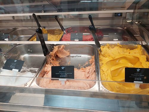 Flavors at Zvezda's Ice Cream in Ljubljana