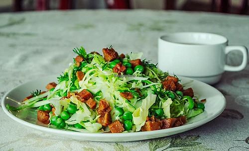 seitan salad at Ukrop in Kyiv