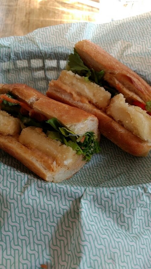 crispy tofu baguette at Saiko Kitchen in Edinburgh