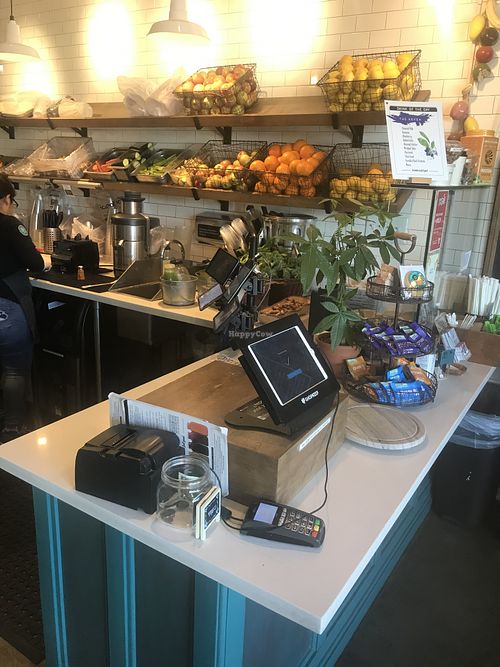 Counter and kitchen at The Juice Parlor in North Hollywood
