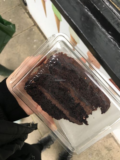 Vegan chocolate cake I got for takeaway! at Tea Total in Lyndhurst