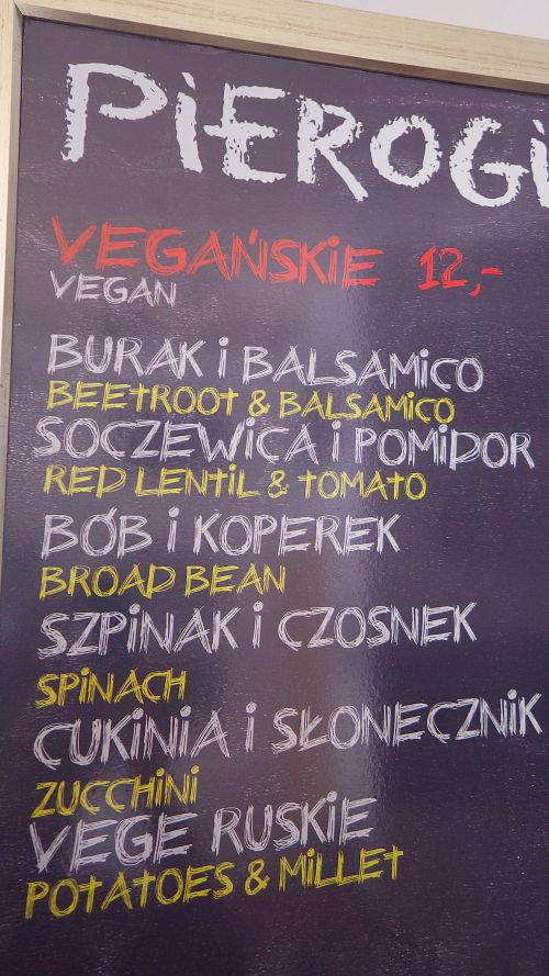 Menu at Zarcie Mamuski in Warsaw