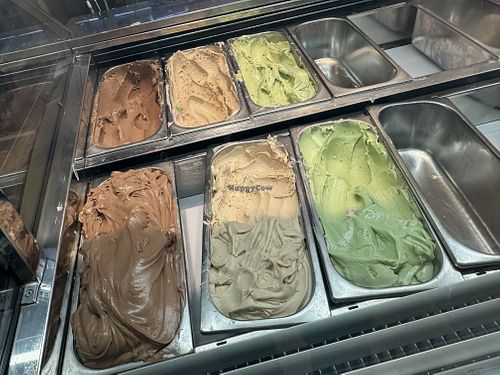 vegan only — yes!!! pistachio & hazelnut 😍  at Eissalon am Schwedenplatz in Vienna