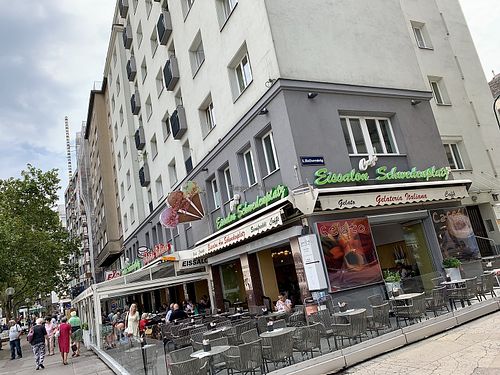 outside at Eissalon am Schwedenplatz in Vienna