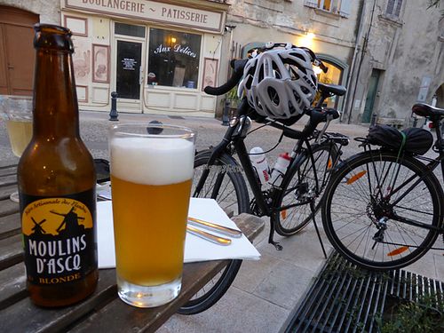 The restaurant is behind the bicycles but the bakery next door looks good too! at Naturabsolu in Villeneuve-les-avignon