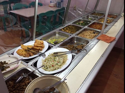 buffet selections at Happy Vegetarian in 