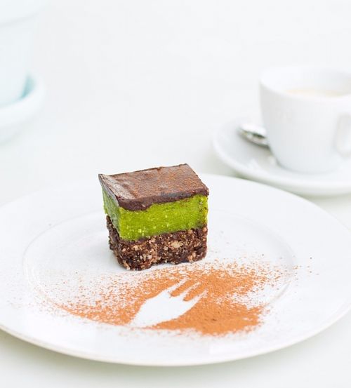 "After Eight" Mint Chocolate bite at Gioia Plant-Based Cuisine in Marbella
