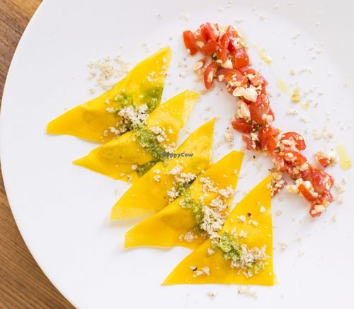 Raw Ravioil at Gioia Plant-Based Cuisine in Marbella