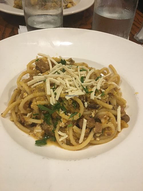 One of their vegan pasta entrees on dinner menu at Coppi's Organic Restaurant in Washington