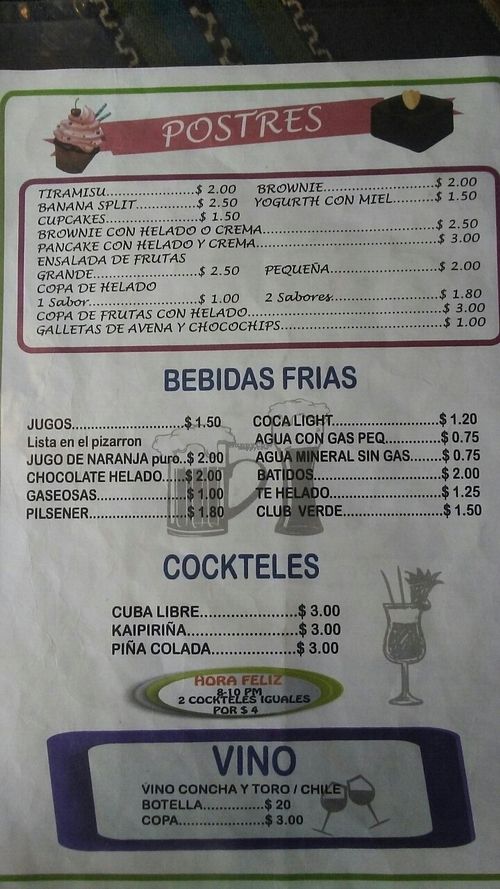 desserts and drinks at Cafe Good in Banos