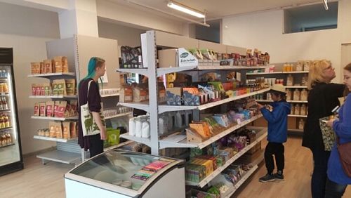 inside store at Vegekauppa in Tampere