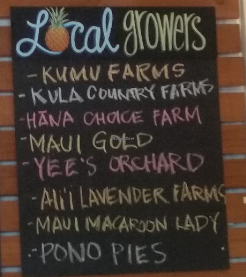Local Farms/suppliers sign at Wow Wow Hawaiian Lemonade in Kihei