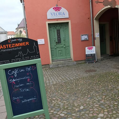 outside at VLORA Cafe & Laden im Hof in Lutherstadt Wittenberg