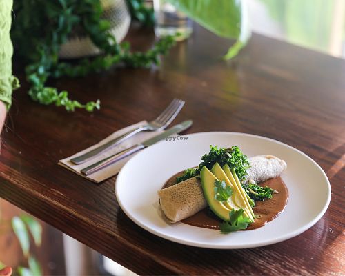 Butter Bean Crepe at Evergreen Organics in Doha