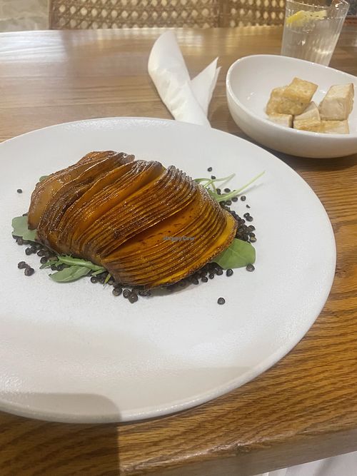 Lentils with buttersquash  at Evergreen Organics in Doha