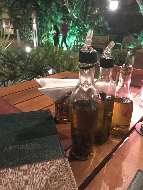 3 types of gourmet oil olive  at Artesano Pizza Bar - Lagoa in Florianopolis
