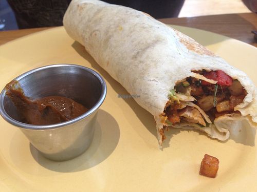 Chef's whim vegan breakfast burrito with house-made salsa. at OliBea in Knoxville