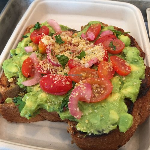Smashed avocado toast at By Chloe in Los Angeles