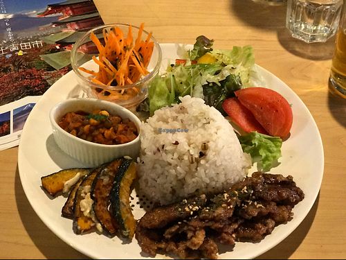 Millet vegetable dish at Little Robot in Shimoyoshida