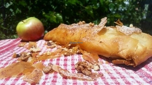 apple pie  at Zaziv Vegan Bistro in Ljubljana