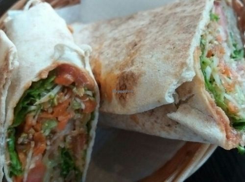 Dorenc Wrap with extra green onions at Zaziv Vegan Bistro in Ljubljana