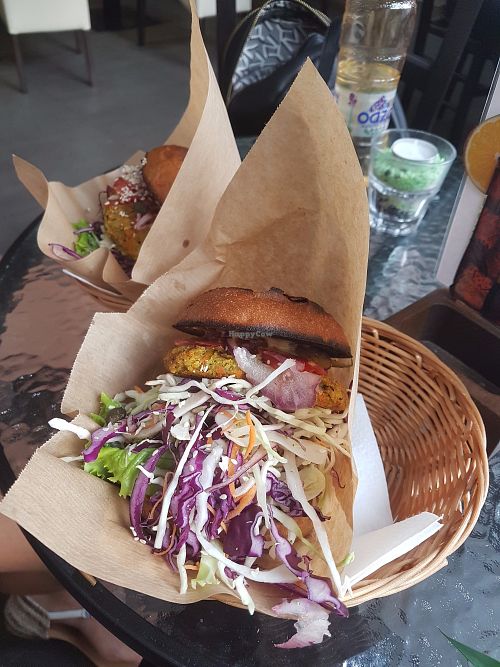 Burger at Zaziv Vegan Bistro in Ljubljana