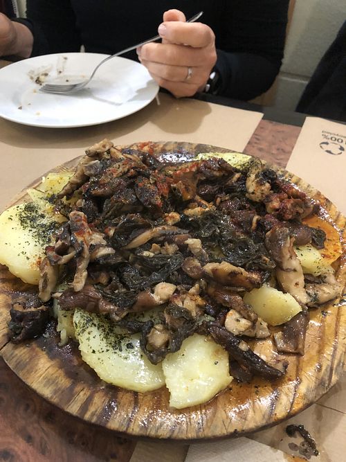 “Pulpo” a la gallega  at Yanten Veggie Bar in Madrid