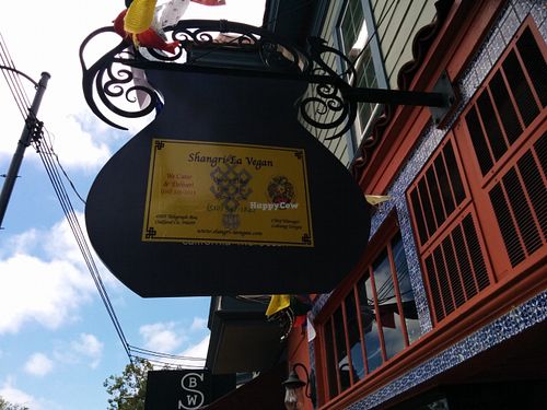 Street sign at Shangri-La Vegan - Telegraph in Oakland