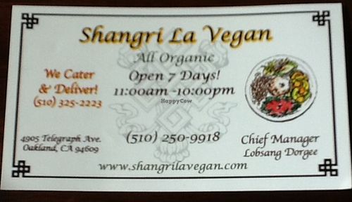 In business at Shangri-La Vegan - Telegraph in Oakland