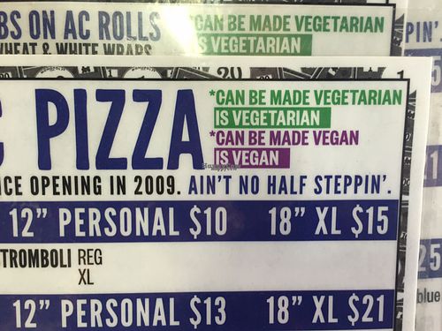 pizza prices  at Tony Boloney's Atlantic City in Atlantic City