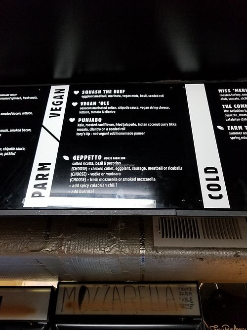 Vegan options at Tony Boloney's Atlantic City in Atlantic City