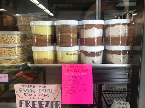 Yummy pudding! Different flavors, they come in layers similar to Tiramisu.  at Farmers Market of Grapevine in Grapevine