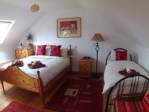 Master bedroom ensuite, King size and single bed at Rise & Shine in Westport