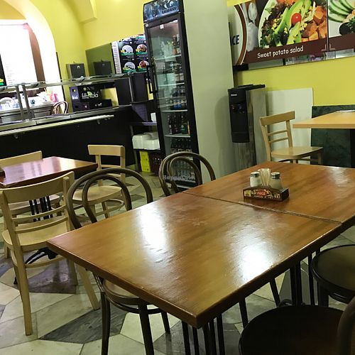 inside at Loving Hut in Prague