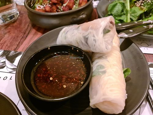 Rice paper mushroom and tofu rolls at St Cloud Eating House in Hawthorn
