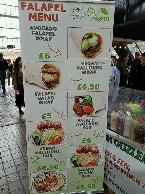 signage. mostly vegan at Turkish Food Stall in East London