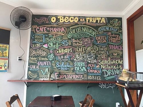 O Beco da Fruta - Cardápio na parede at Beco da Fruta in Paraty