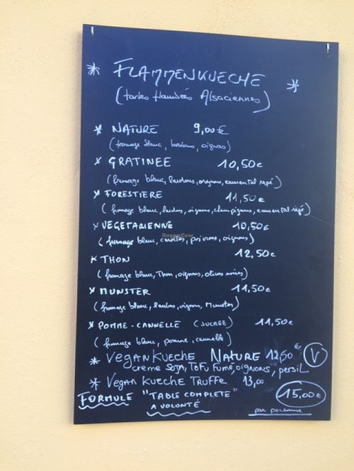 Outside menu at La Cigogne du Port in Nice