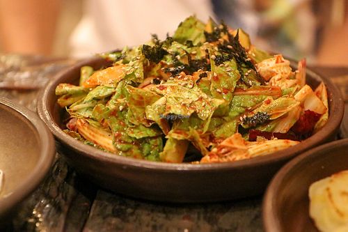 acorn jelly with salad at Dasoni in Jeju