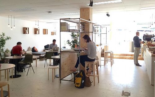 Interior, summer location. Feel free to work while sipping coffee! (pic. from their FB-page/IG) at Coffeelabs in Antwerpen