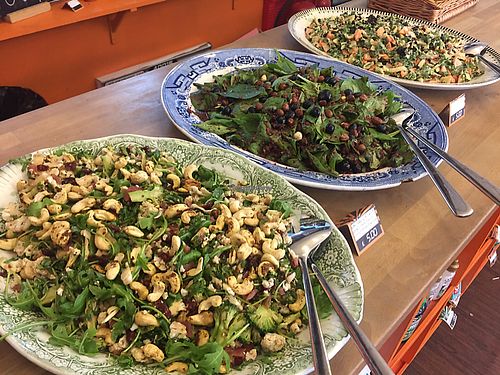 lunch time salad options at CycleLab & JuiceBar in North London