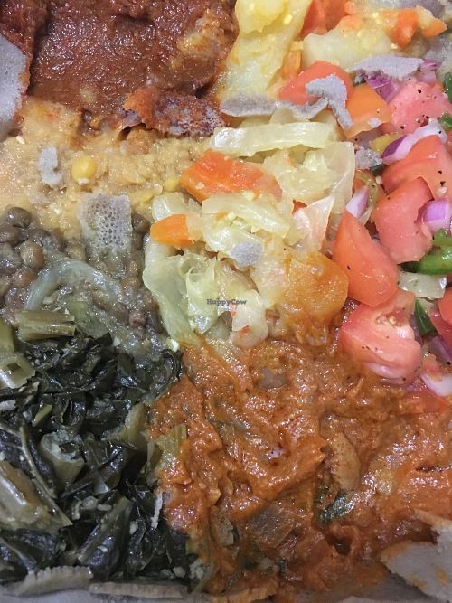 Vegan dishes- 8 item combo at Addis Ethiopian Restaurant in Washington