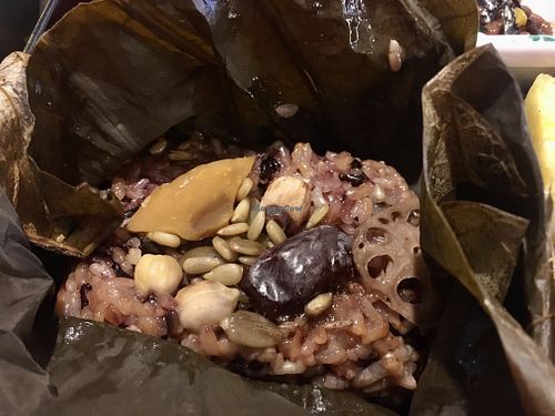 Lotus leaf rice  at Vegenarang in Busan