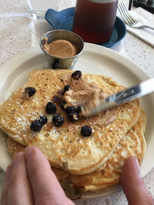 Blueberry pancakes with brown sugar butter at Sticky Fingers Diner in Washington
