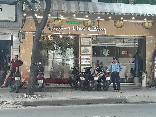 outside of restaurant before name change to Loving Hut at Loving Hut Vegan Kitchen in Ho Chi Minh City