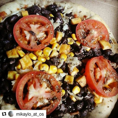 Mexican pizza. at Lu Cocina Vegana in Bogota