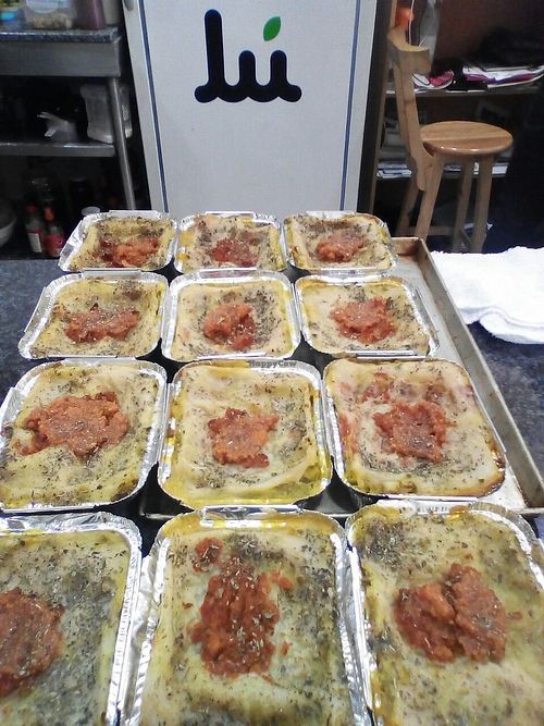 Lasagnas at Lu Cocina Vegana in Bogota